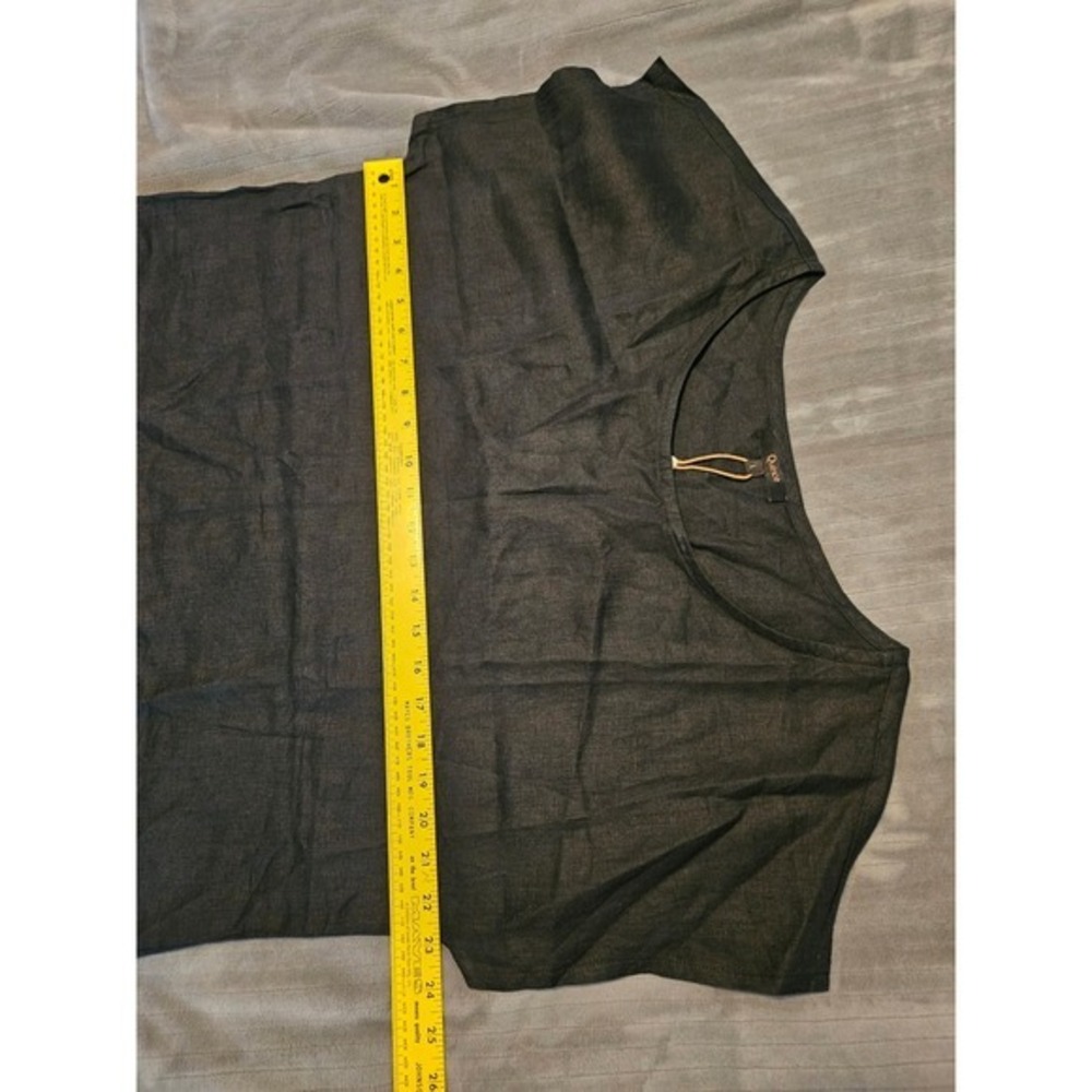 Quince Black 100% European Linen 2Piece Pajama Set Top & Pants Womens Size Large - Picture 12 of 13